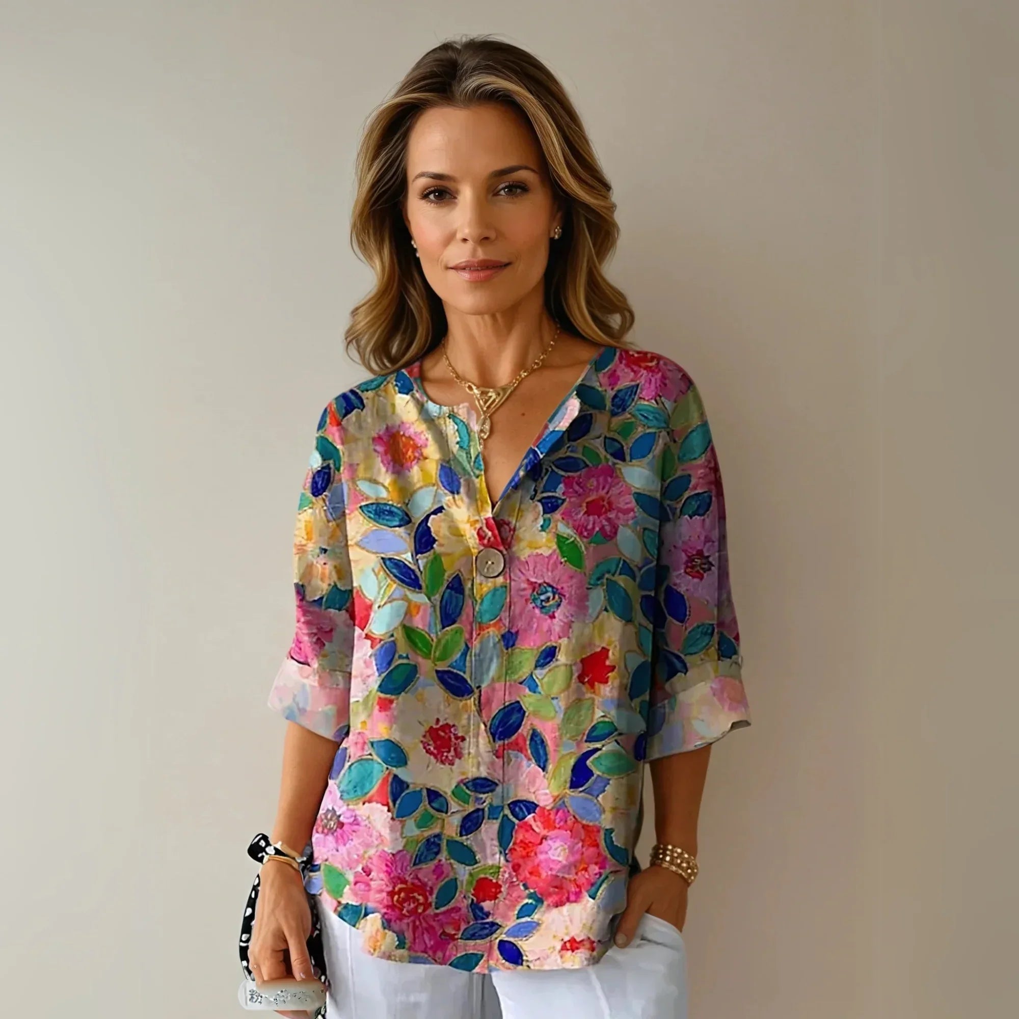 Finley Floral 3/4 Top
