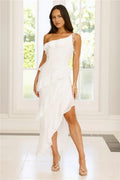 Embrace The Dream One Shoulder Midi Dress White
