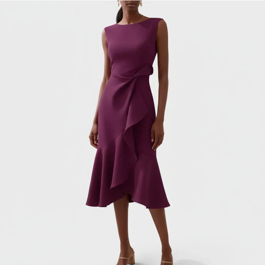 Iris Ruffle Midi Dress
