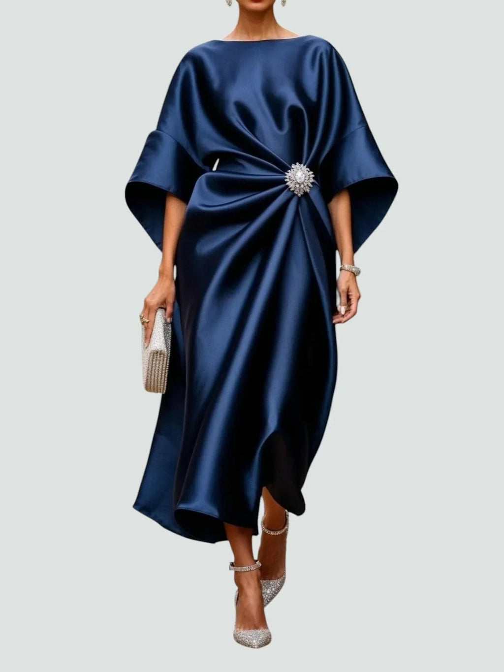 Alessandra Satin Midi Dress
