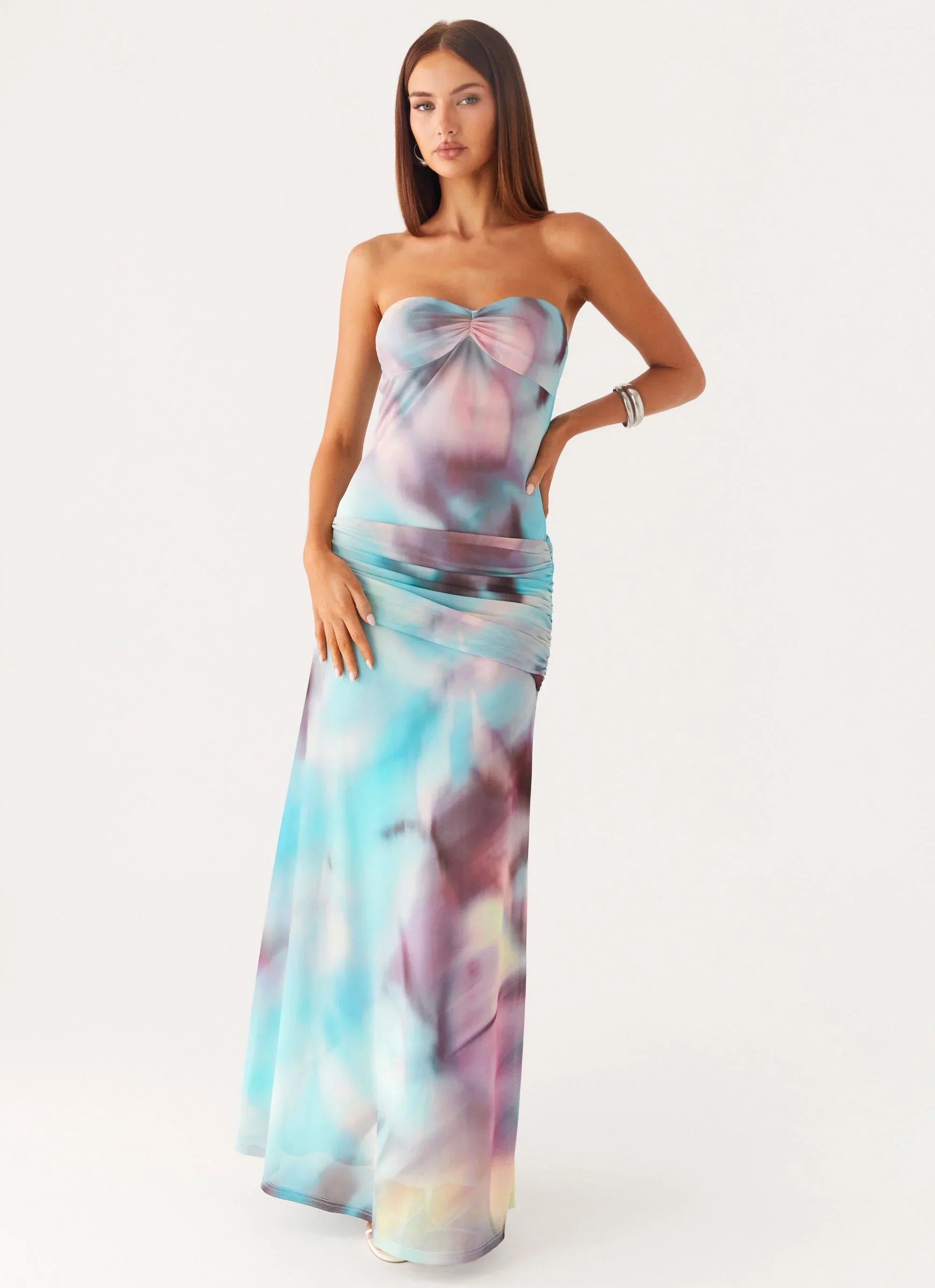 Isle Escape Mesh Maxi Dress Sea Splash