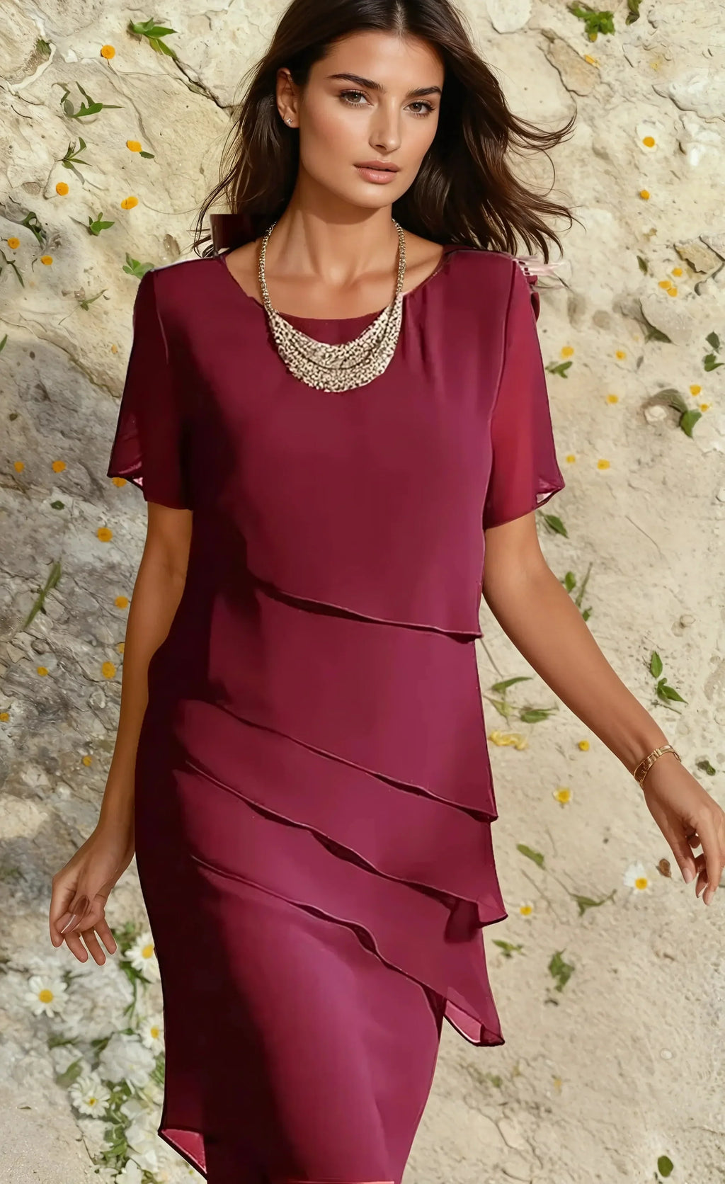 Meredith Ruffle Midi Dress