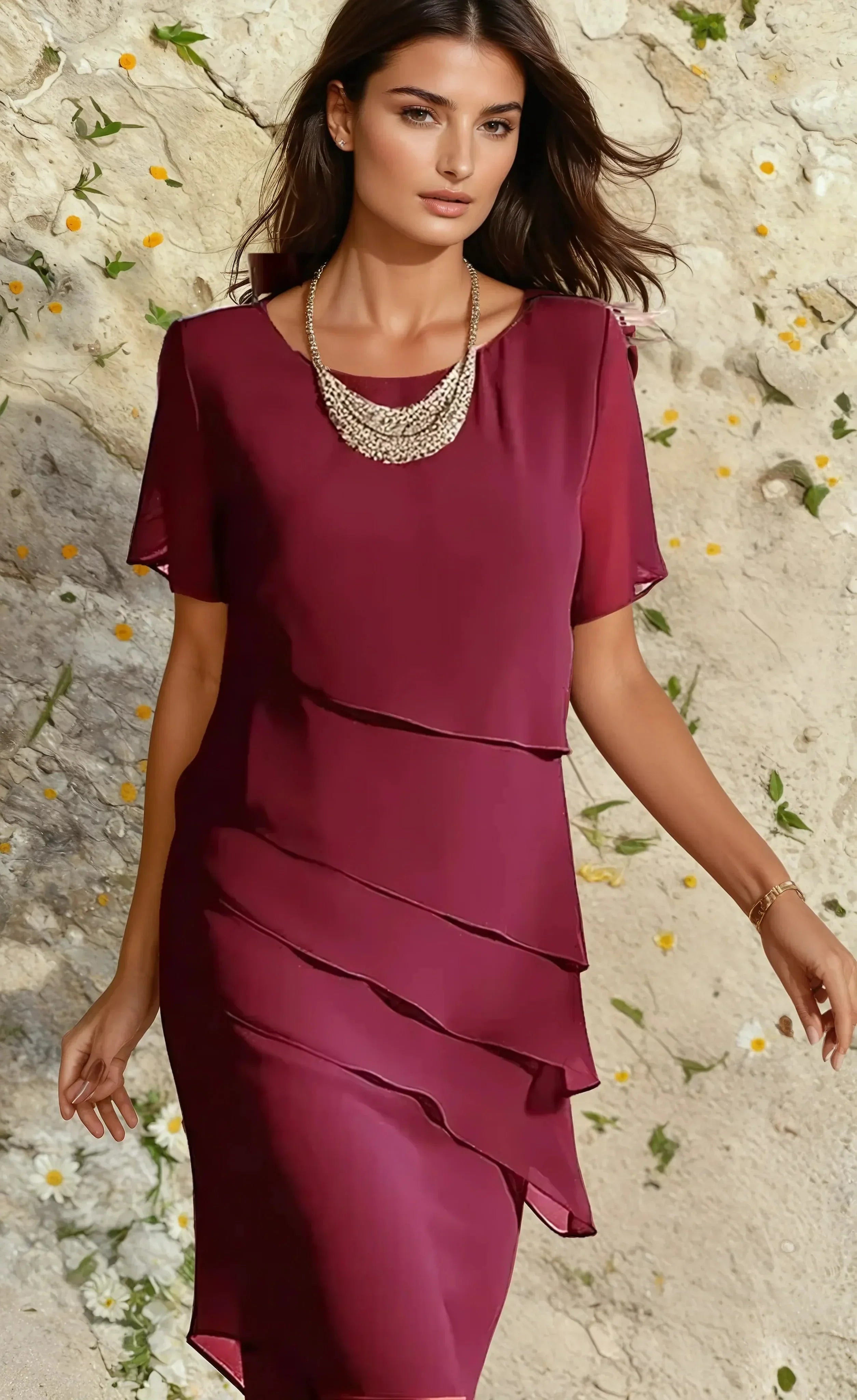 Meredith Ruffle Midi Dress