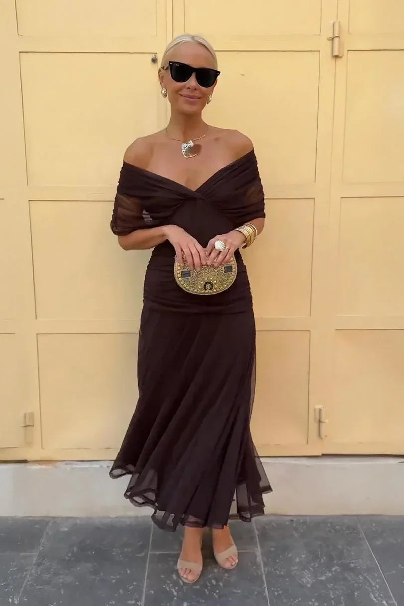 Rosetta Draped Maxi Dress