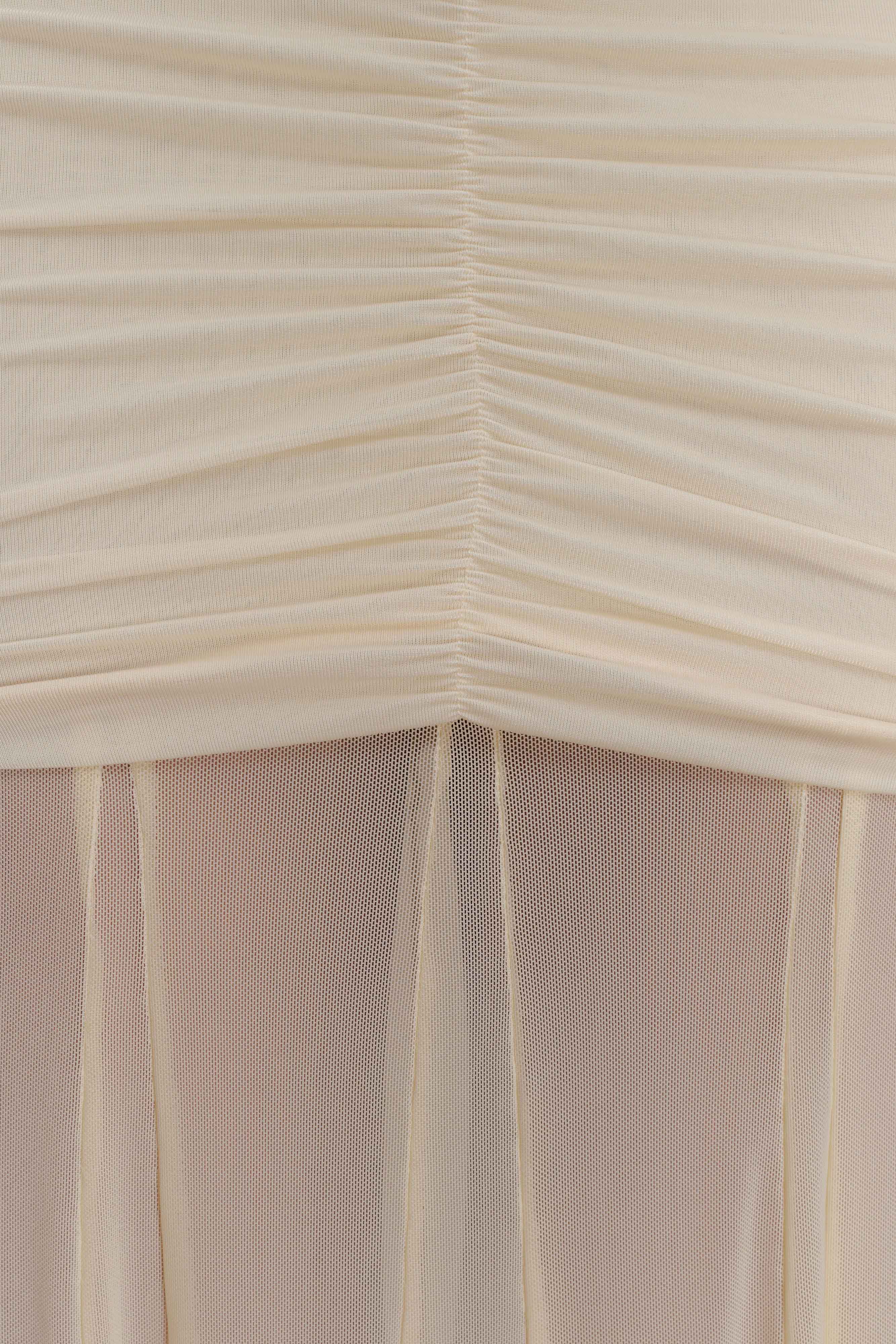 Caspian Off Shoulder Mesh Maxi Dress