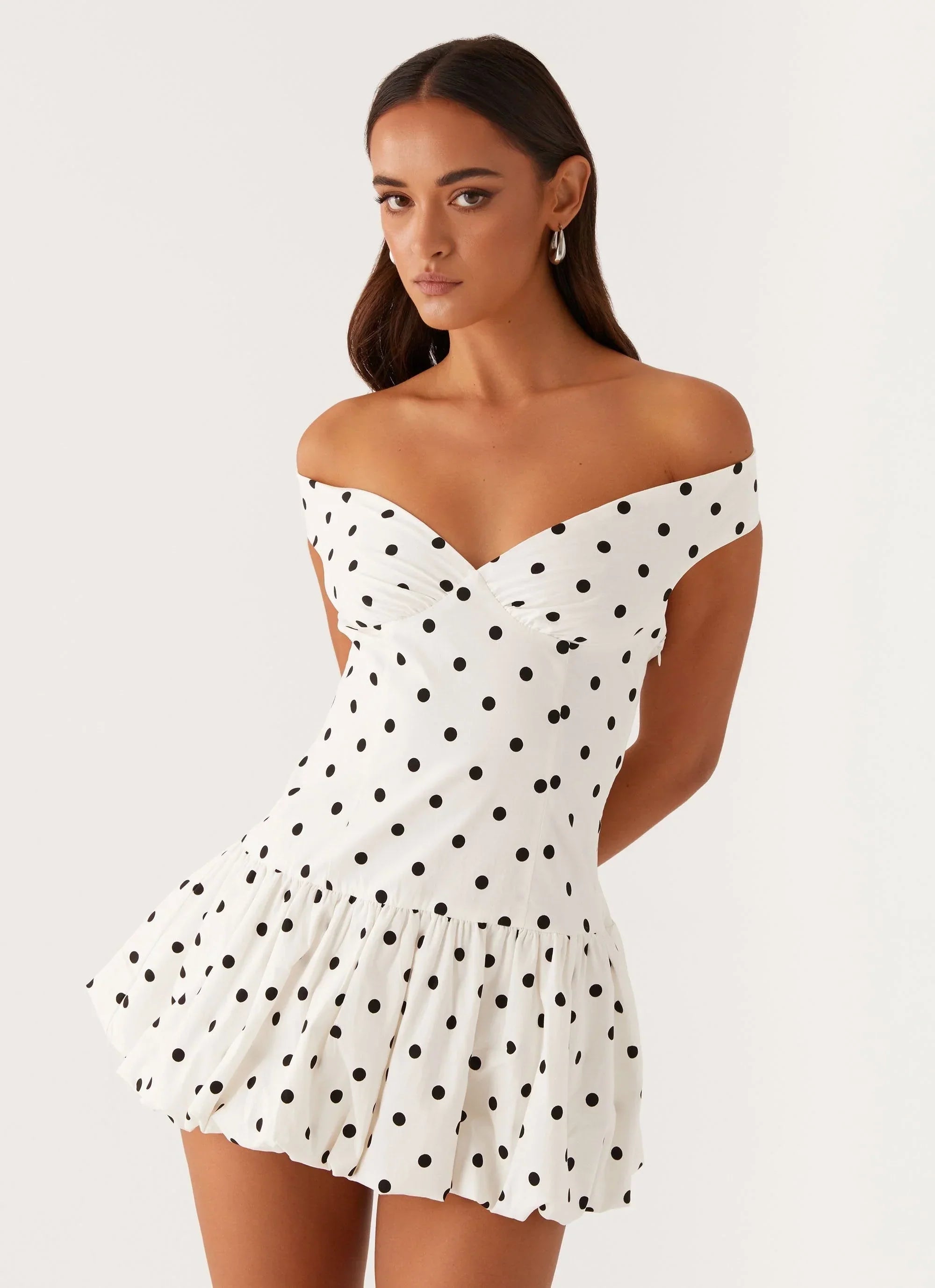Endless Romance Mini Dress White Polkadot