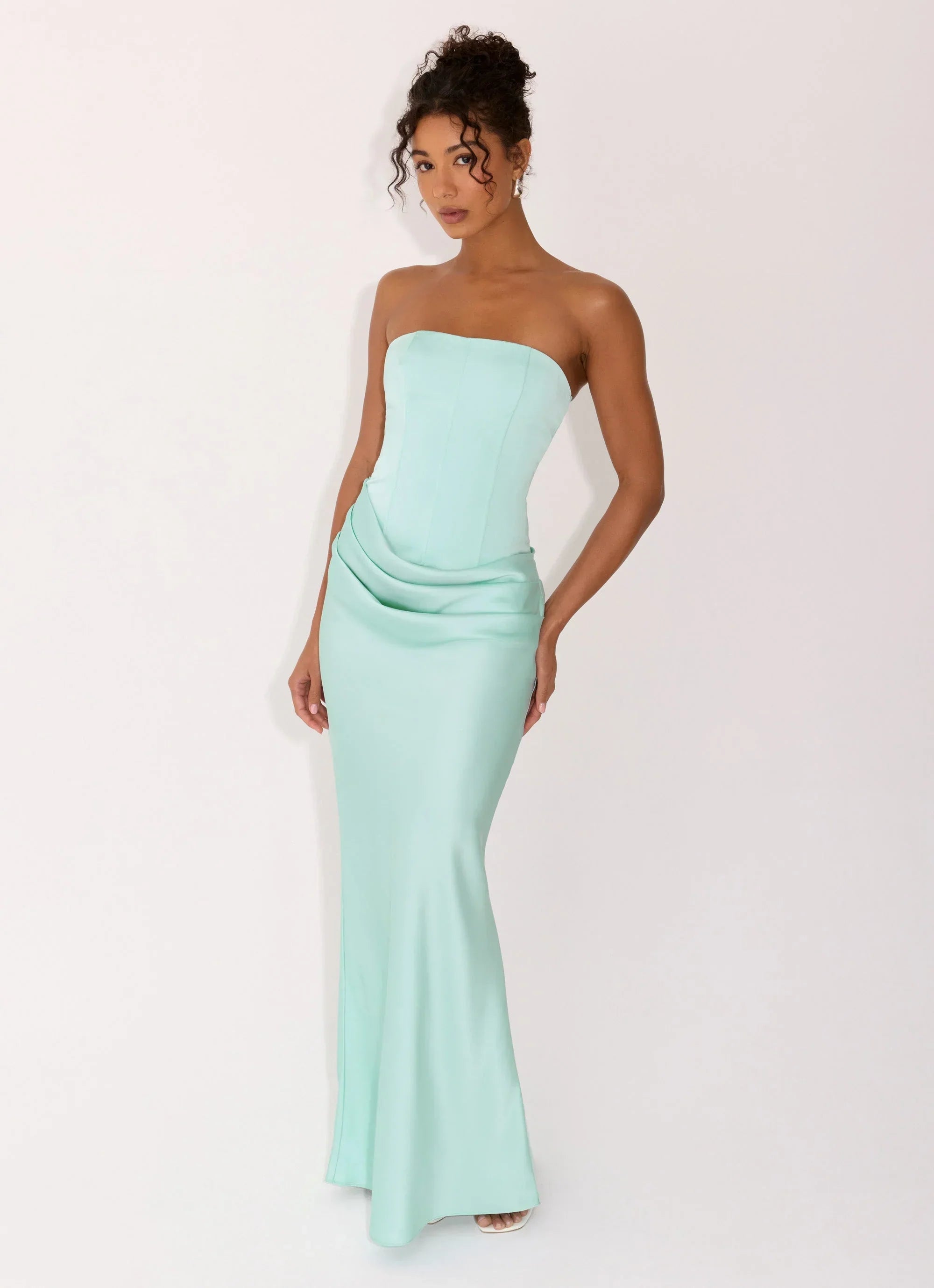 Adara Corset Maxi Dress Blue