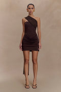 Mattea Slinky Mesh Mini Dress With Scarf