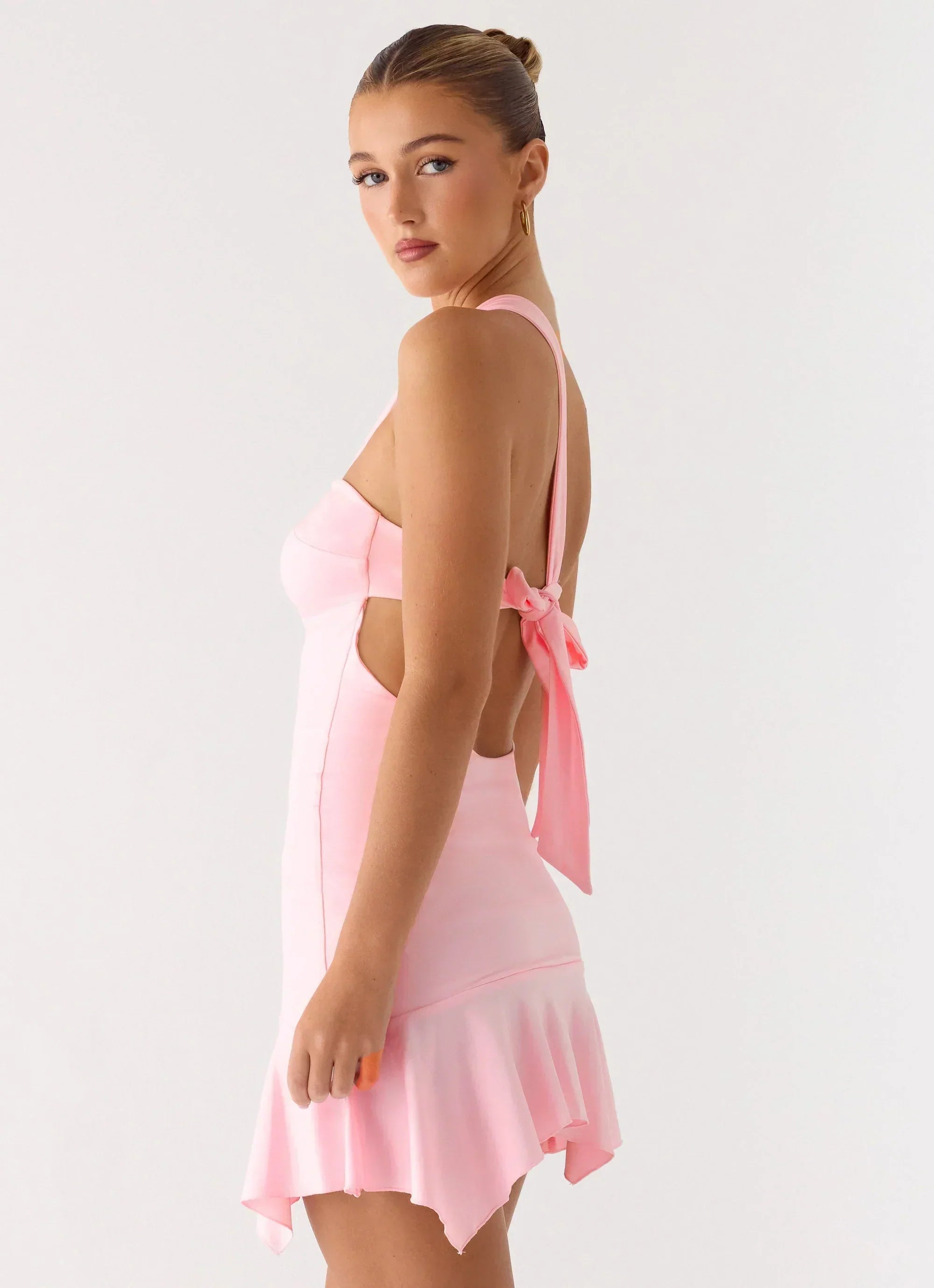 Not Your Fan Cut Out Mini Dress - Pink