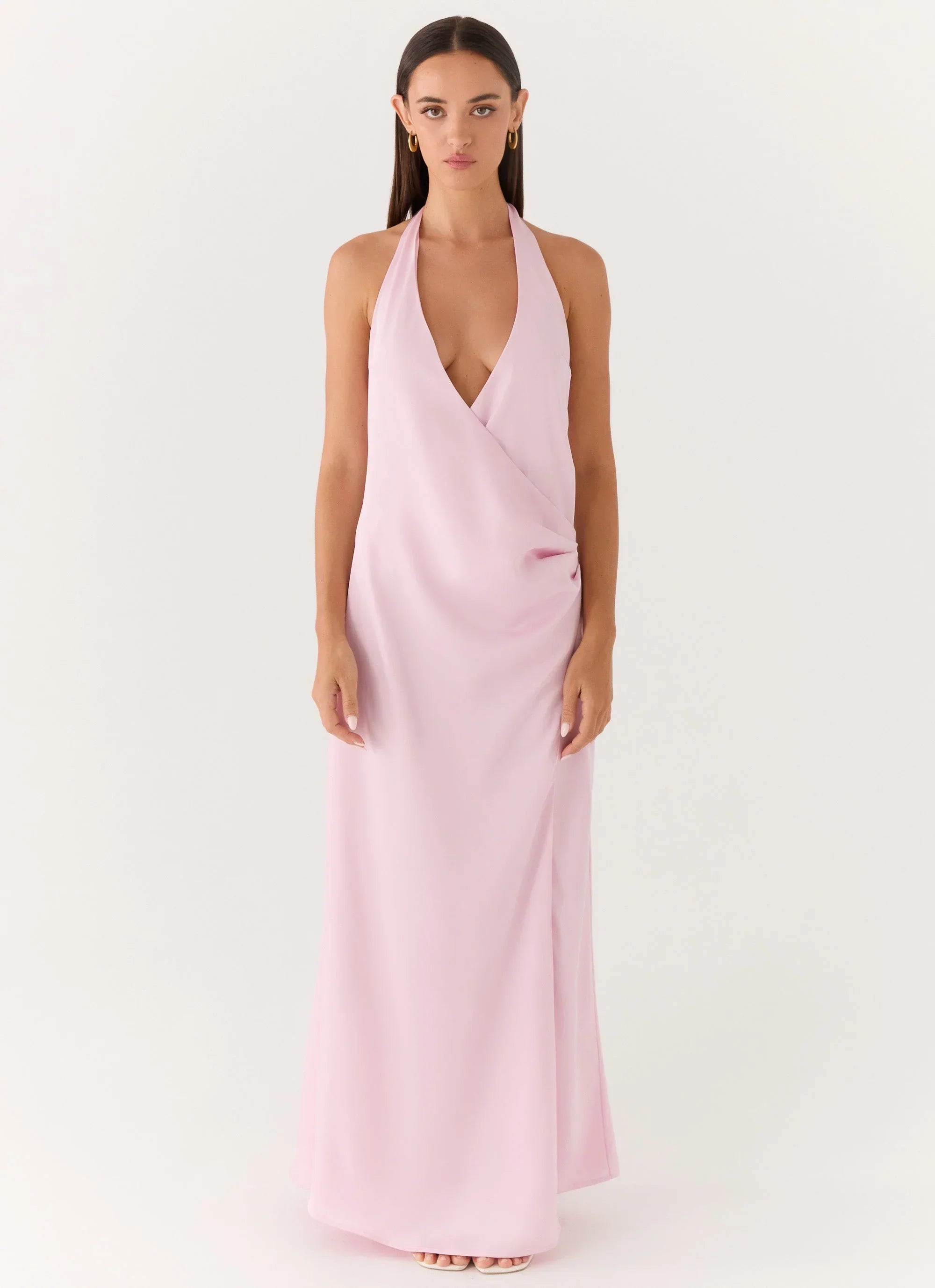 Chellie Wrap Maxi Dress Pink
