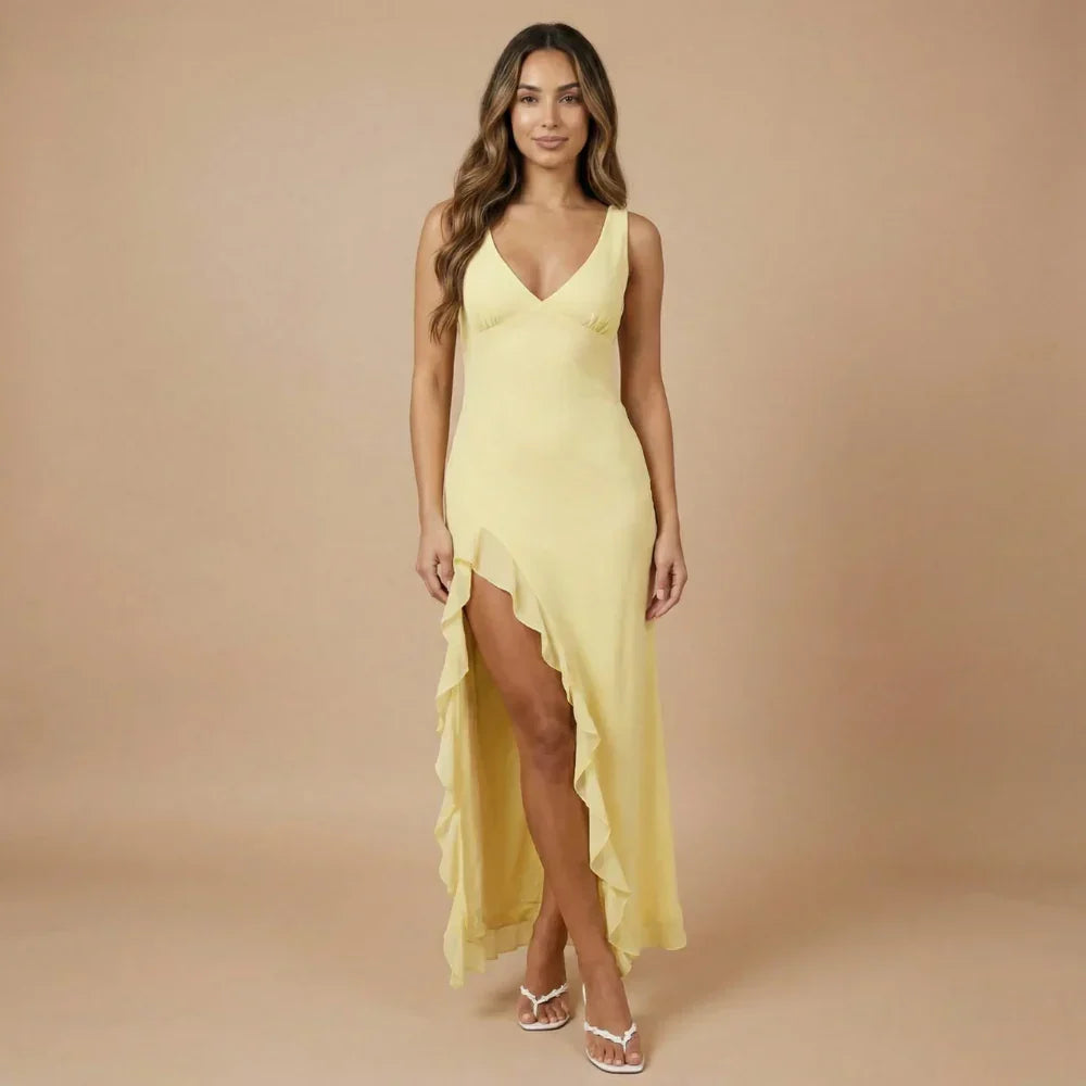 Isabella Ruffle Maxi Dress