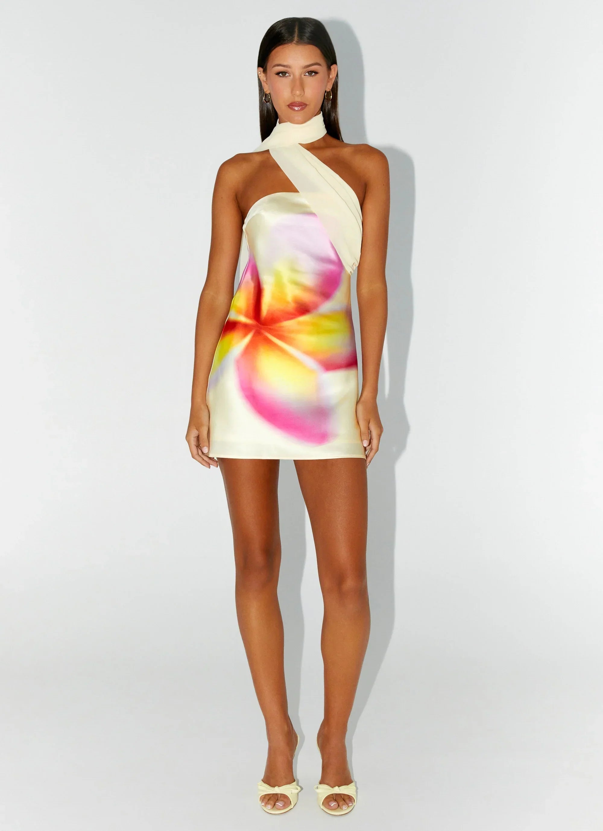 Isa Satin Mini Dress Yellow
