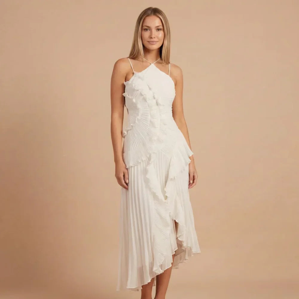 Isabella Ruffle Midi Dress