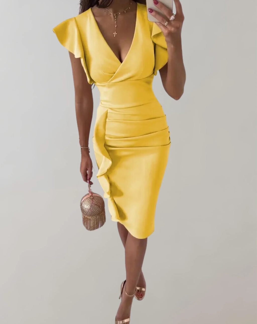 Vienna Ruffle Midi Dress