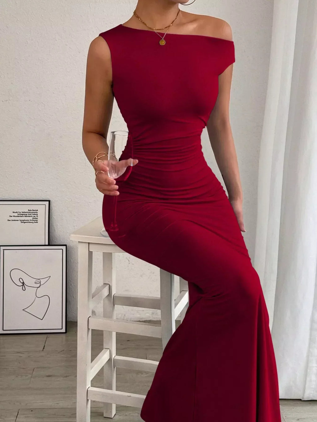 Sienna Ruched Maxi Dress