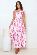 Subtle Luxe One Shoulder Maxi Dress Pink