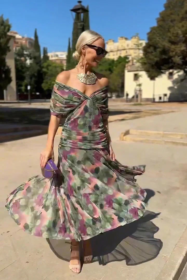 Rosetta Draped Maxi Dress