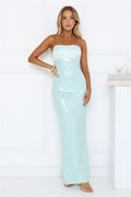 Saltwater Siren Strapless Sequin Maxi Dress Mint
