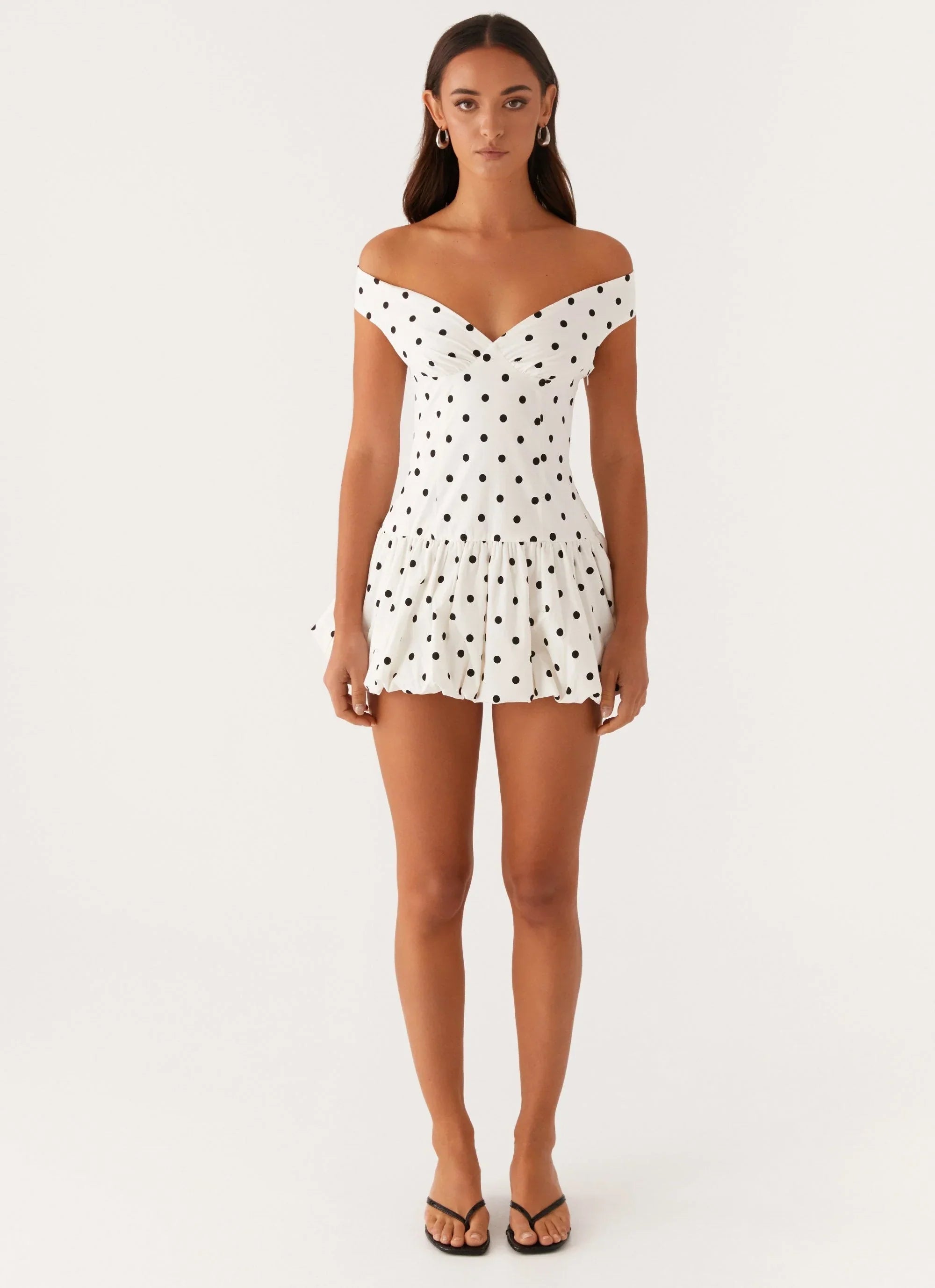 Endless Romance Mini Dress White Polkadot