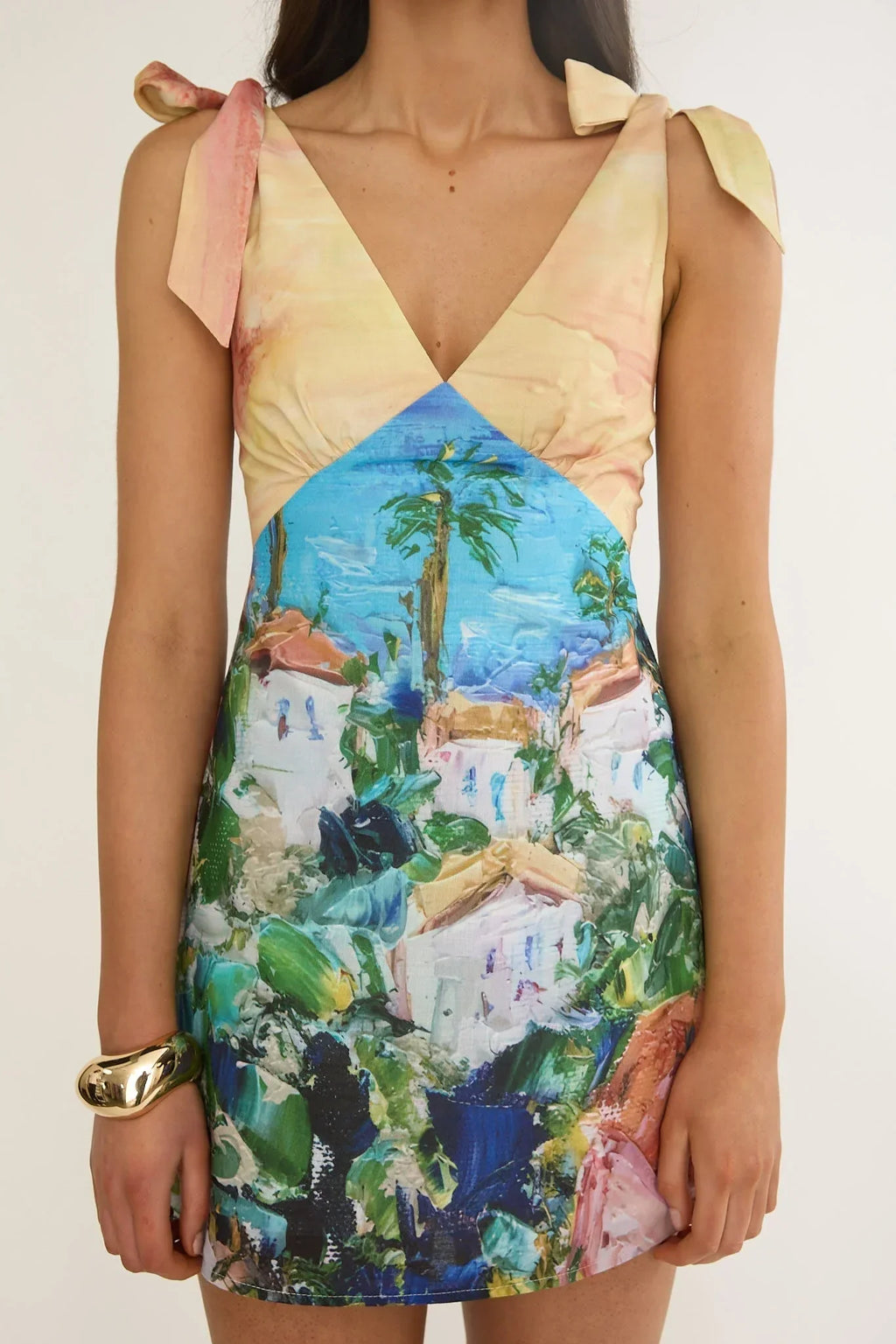 Mykonos Tie Shoulder Mini Dress Euro