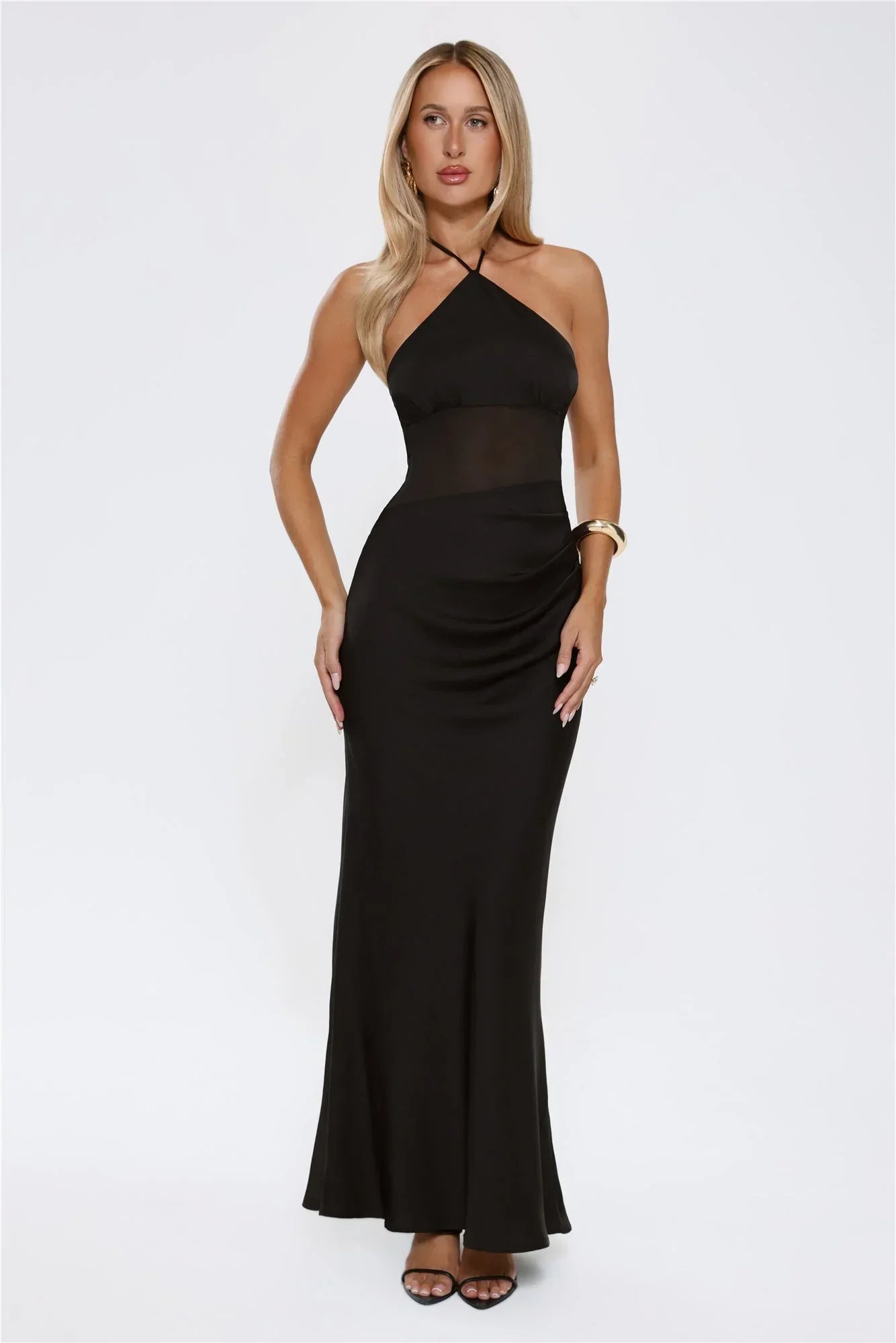 Florenza Halter Maxi Dress Black