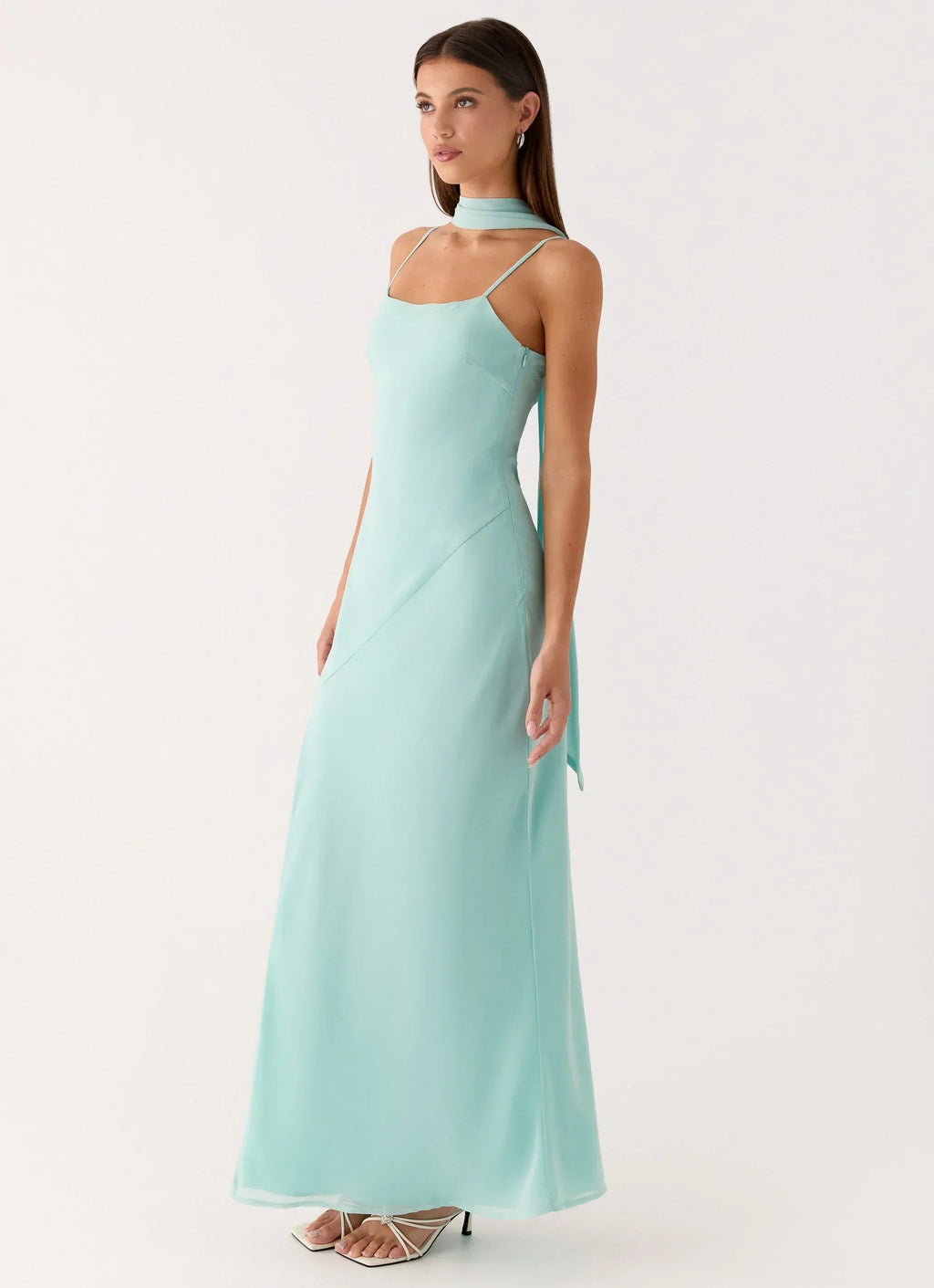 Eternelle Square Neck Maxi Dress - Teal