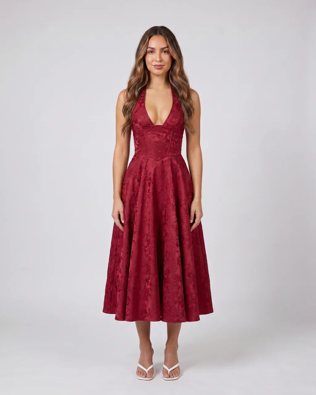 Sienna Jacquard Midi Dress