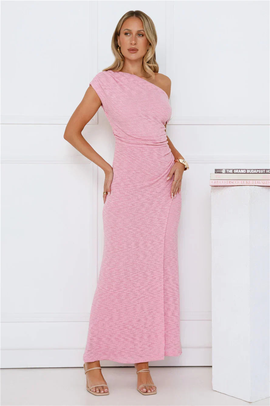 In My Style Era Off Shoulder Maxi Dress Pink