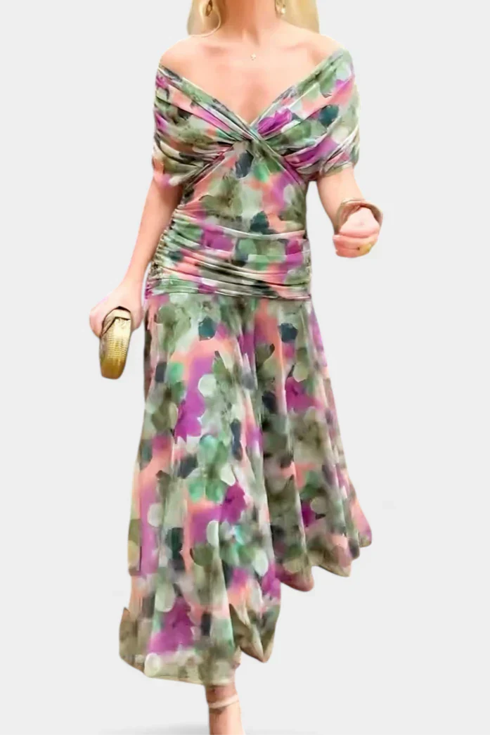 Evangeline Ruched Maxi Dress