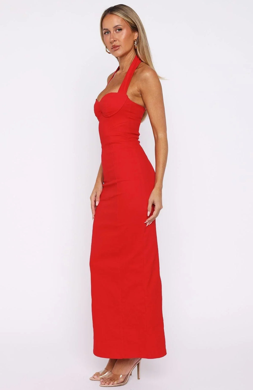 Crimson Gala Maxi Dress