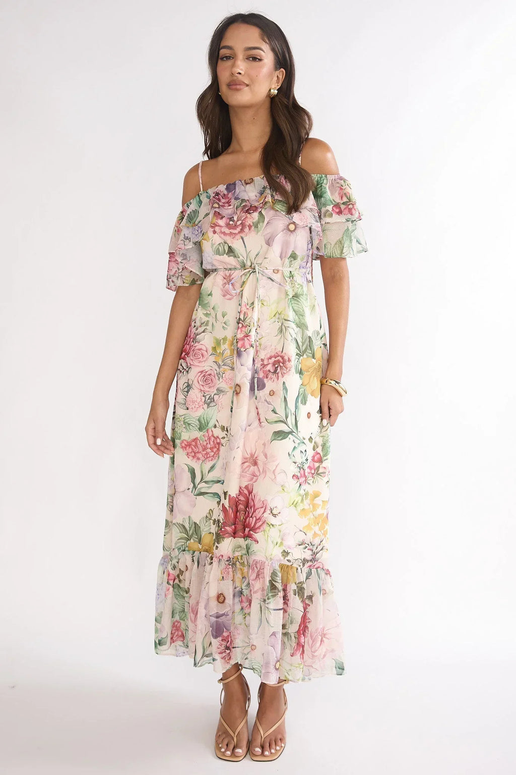 Ivelle Ruffle Maxi Dress Floral