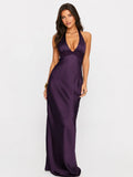 Odyssa Halter Maxi Dress Purple
