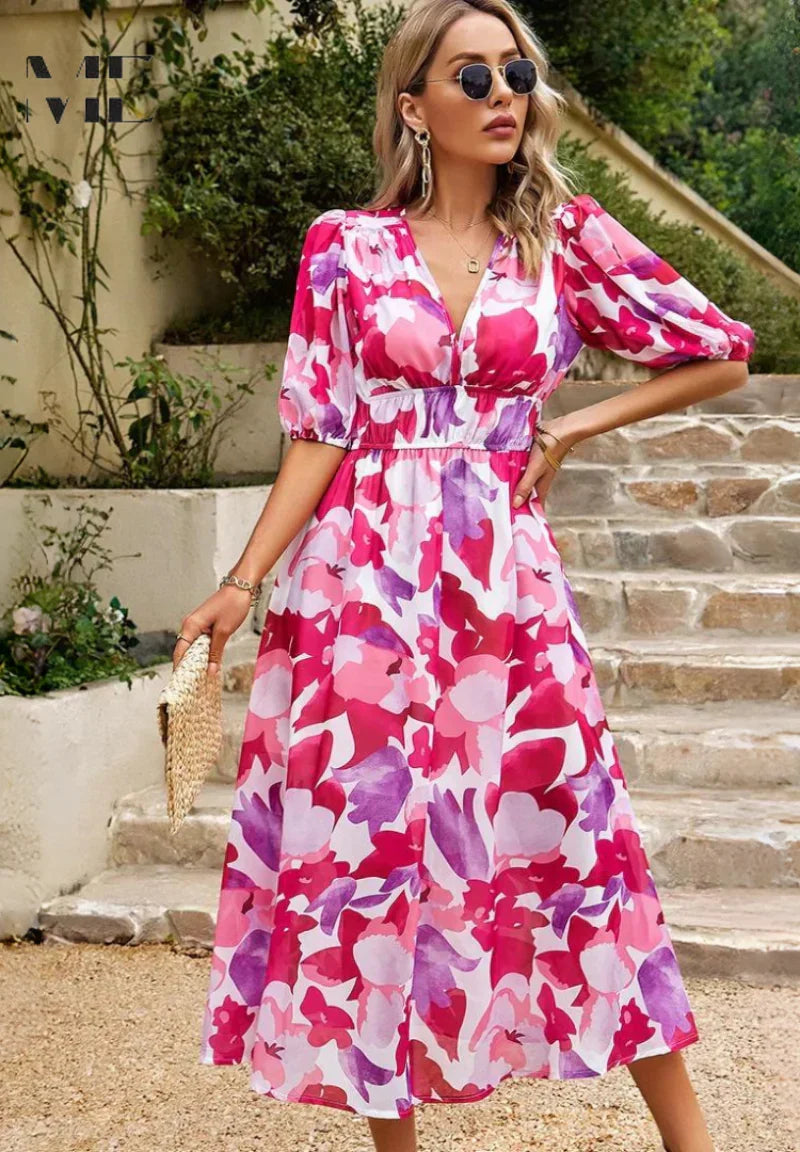 Amelia Floral Midi Dress