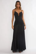Orizel Pintuck Maxi Dress Black
