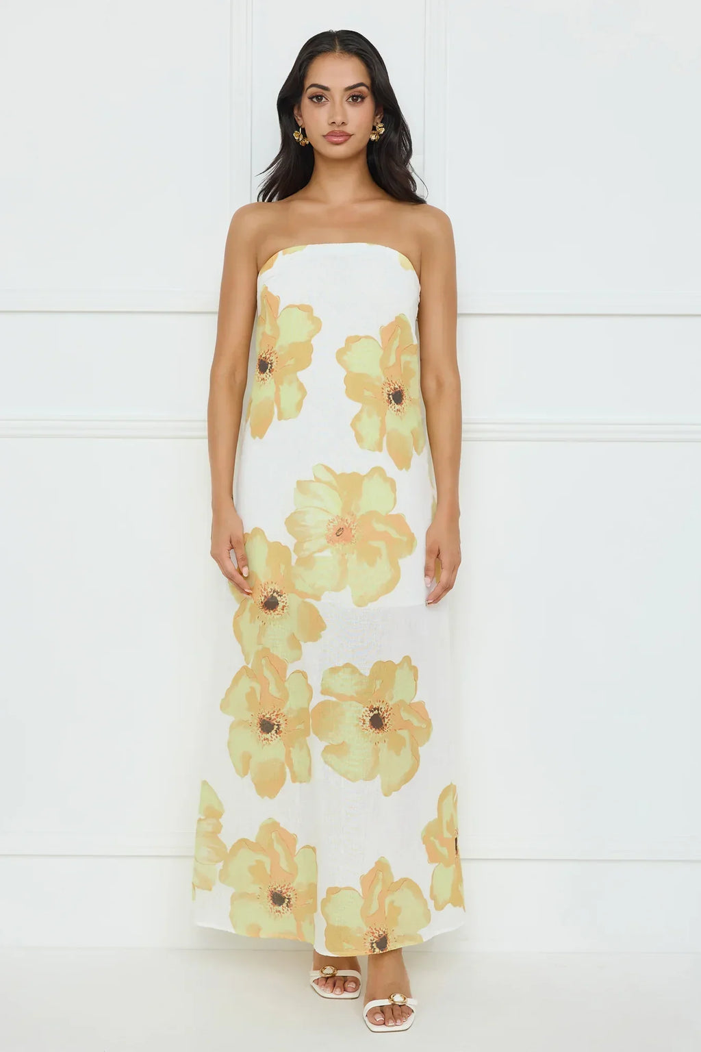 Sunlight’S Embrace Strapless Maxi Dress Yellow