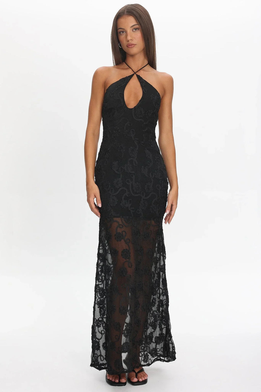 One Night Embellished Maxi Dress Black
