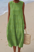 Riley Embroidery Midi Dress