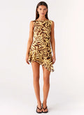 Maris Asymmetrical Mini Dress - Laguna Print