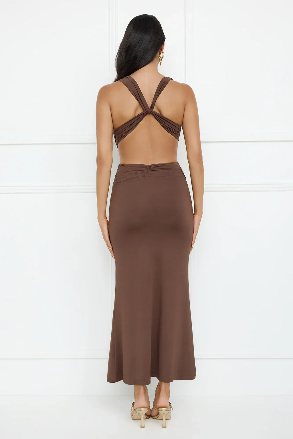Electric Kiss Maxi Dress Brown