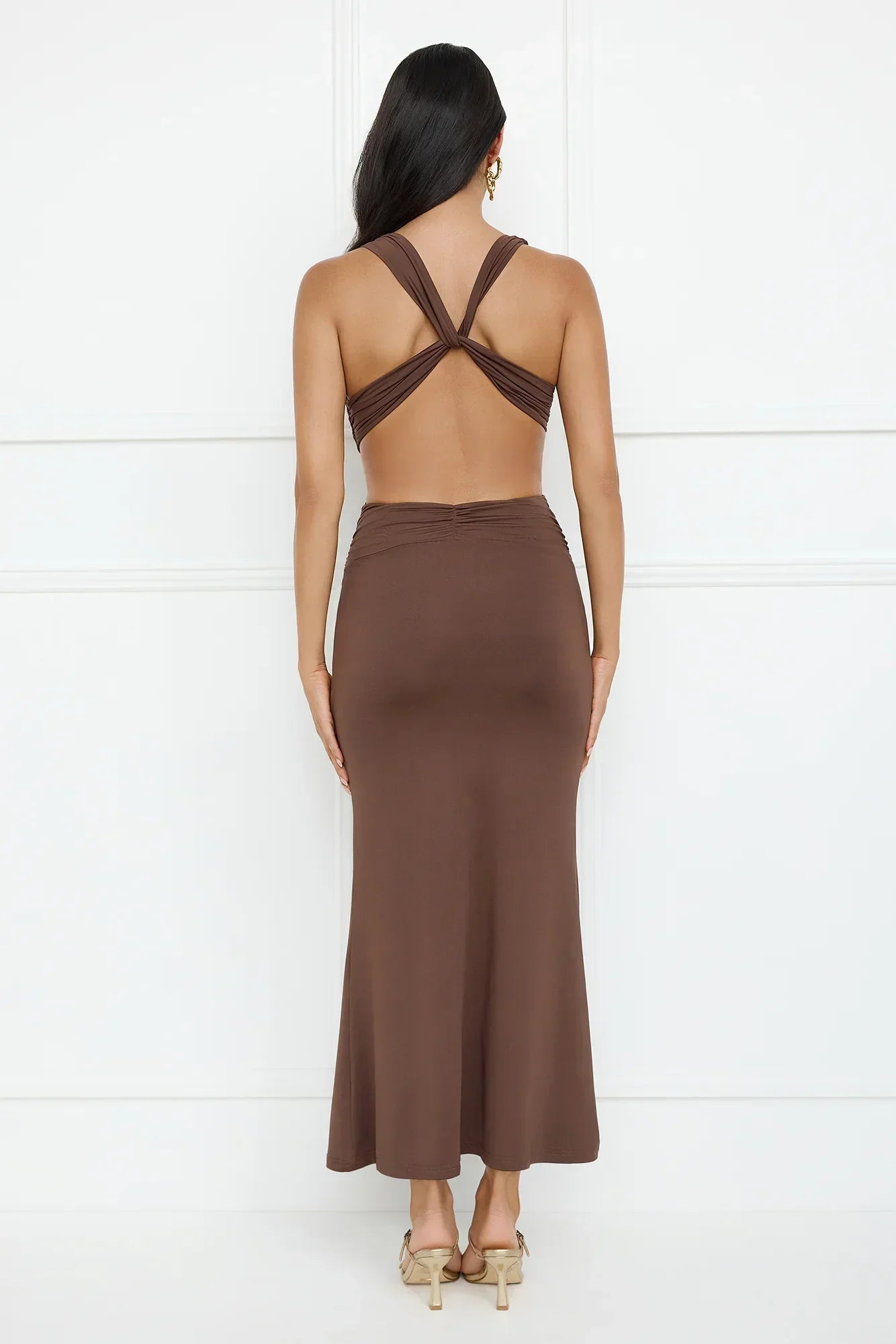 Electric Kiss Maxi Dress Brown