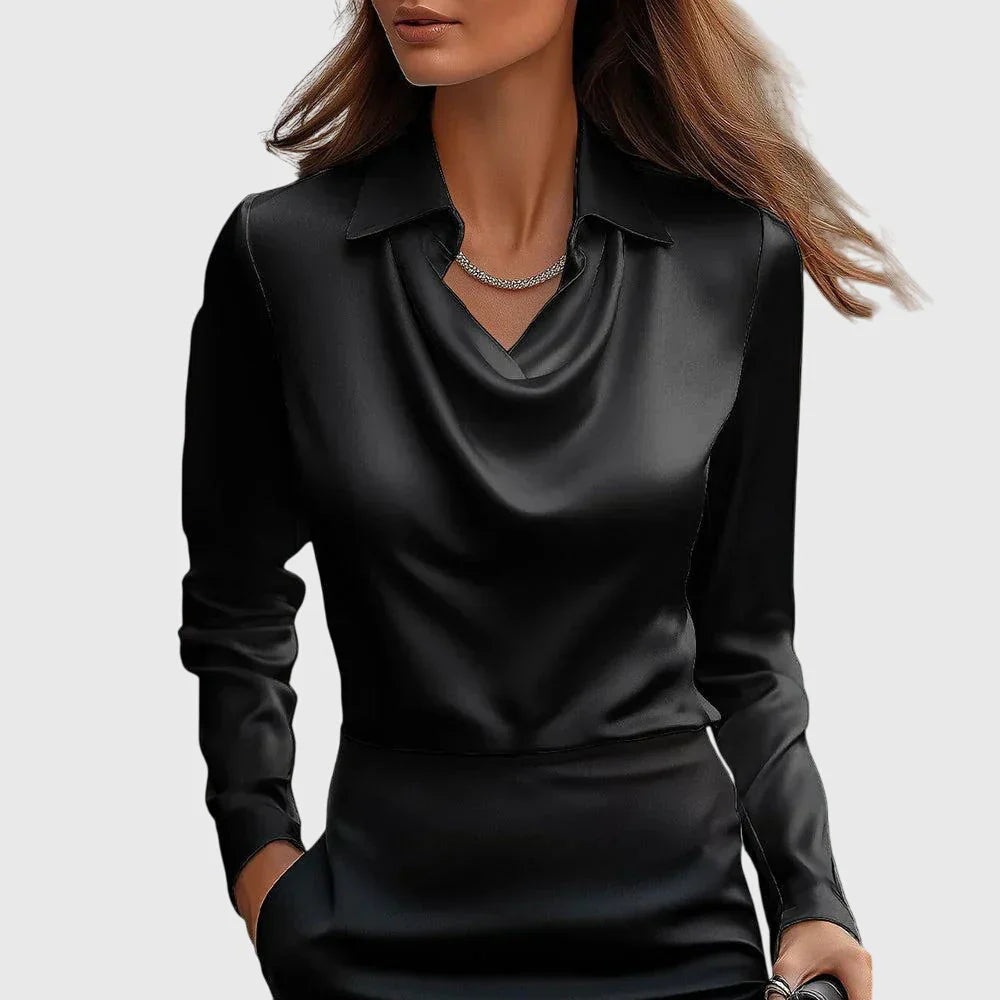 Valentina Satin Cowl Top