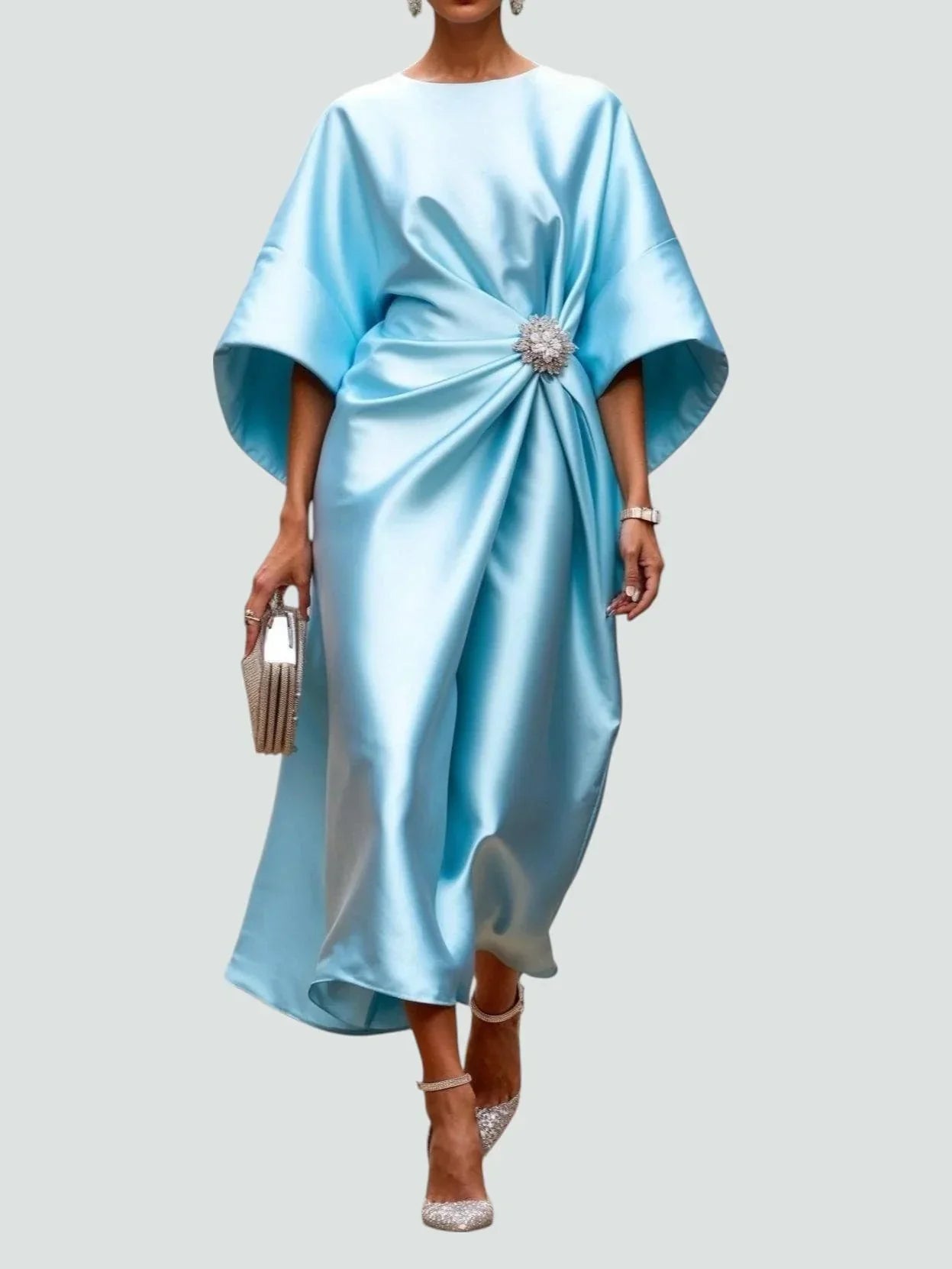 Alessandra Satin Midi Dress