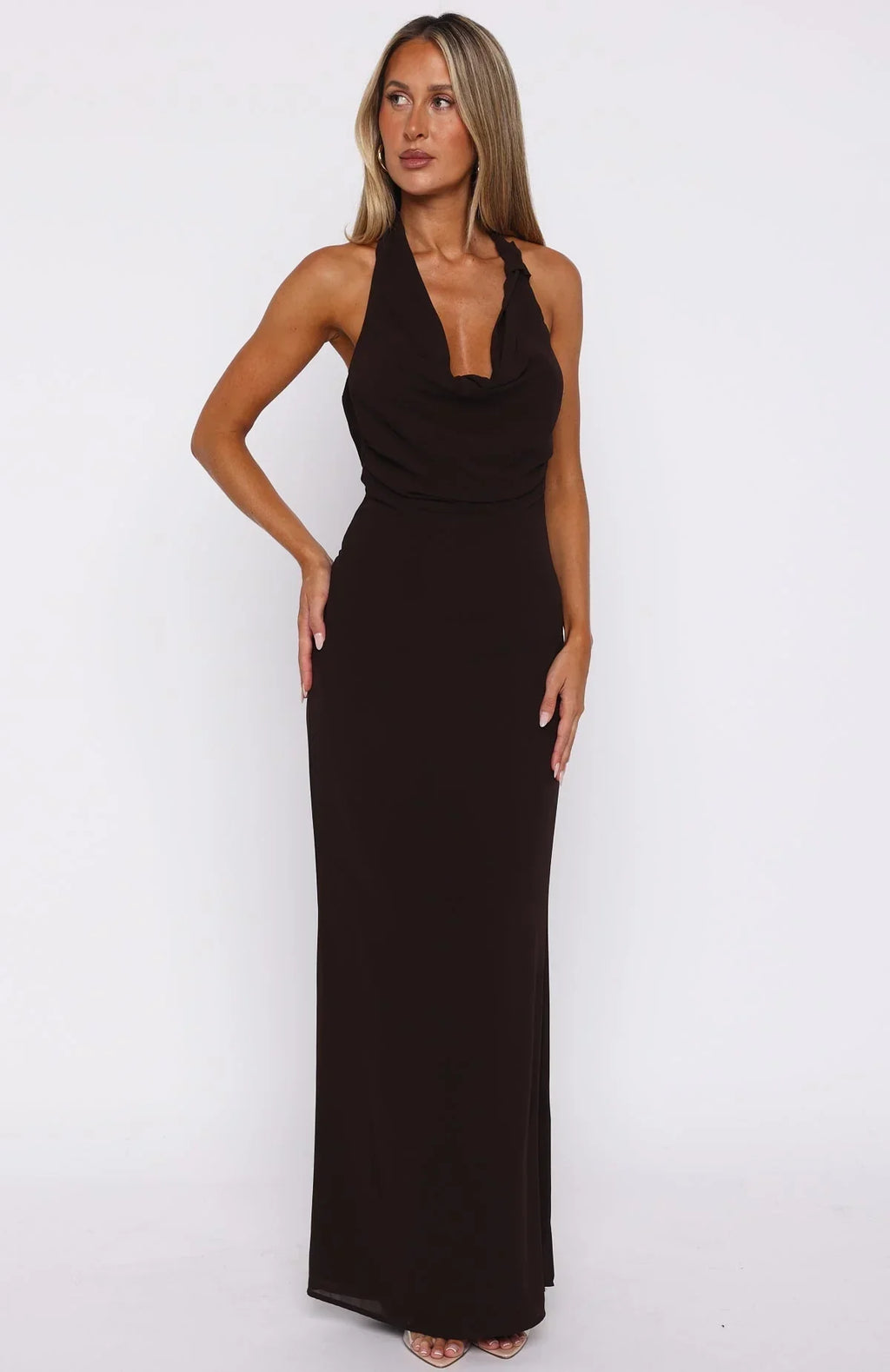 Always In Mode Halter Maxi Dress