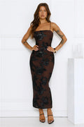 Estelle Mesh Maxi Dress Brown