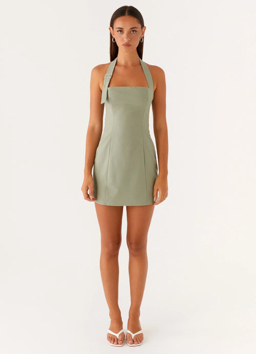 Bianca Halter Dress - Sage