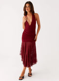 Burnout Midi Dress - Maroon