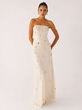 Orelli Shell Sequin Knit Maxi Dress - Ivory