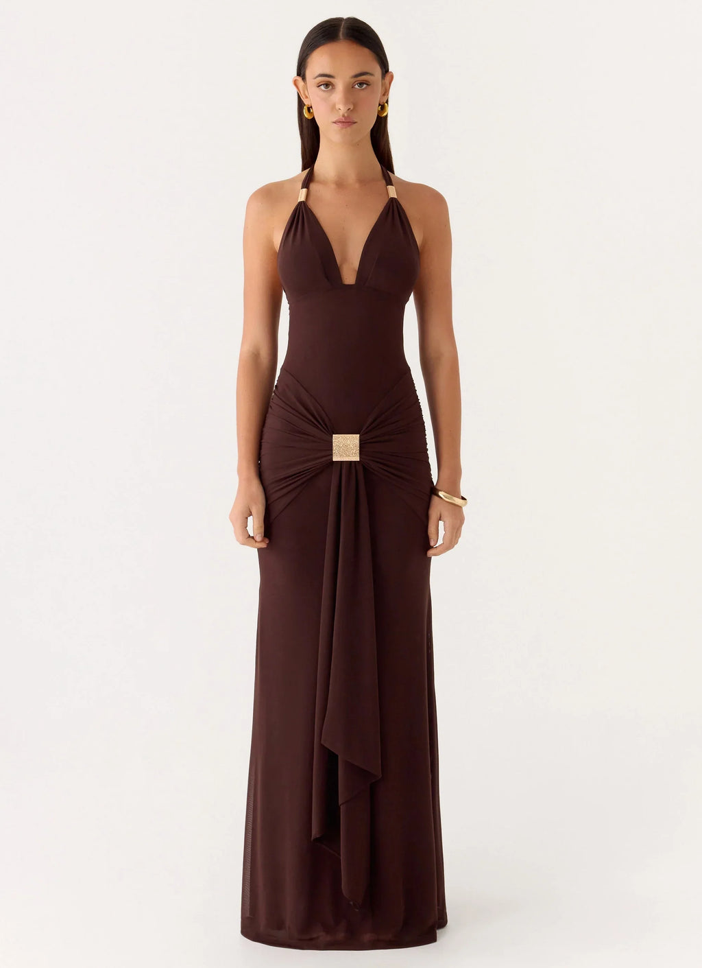 Miyah Hardware Maxi Dress Chocolate