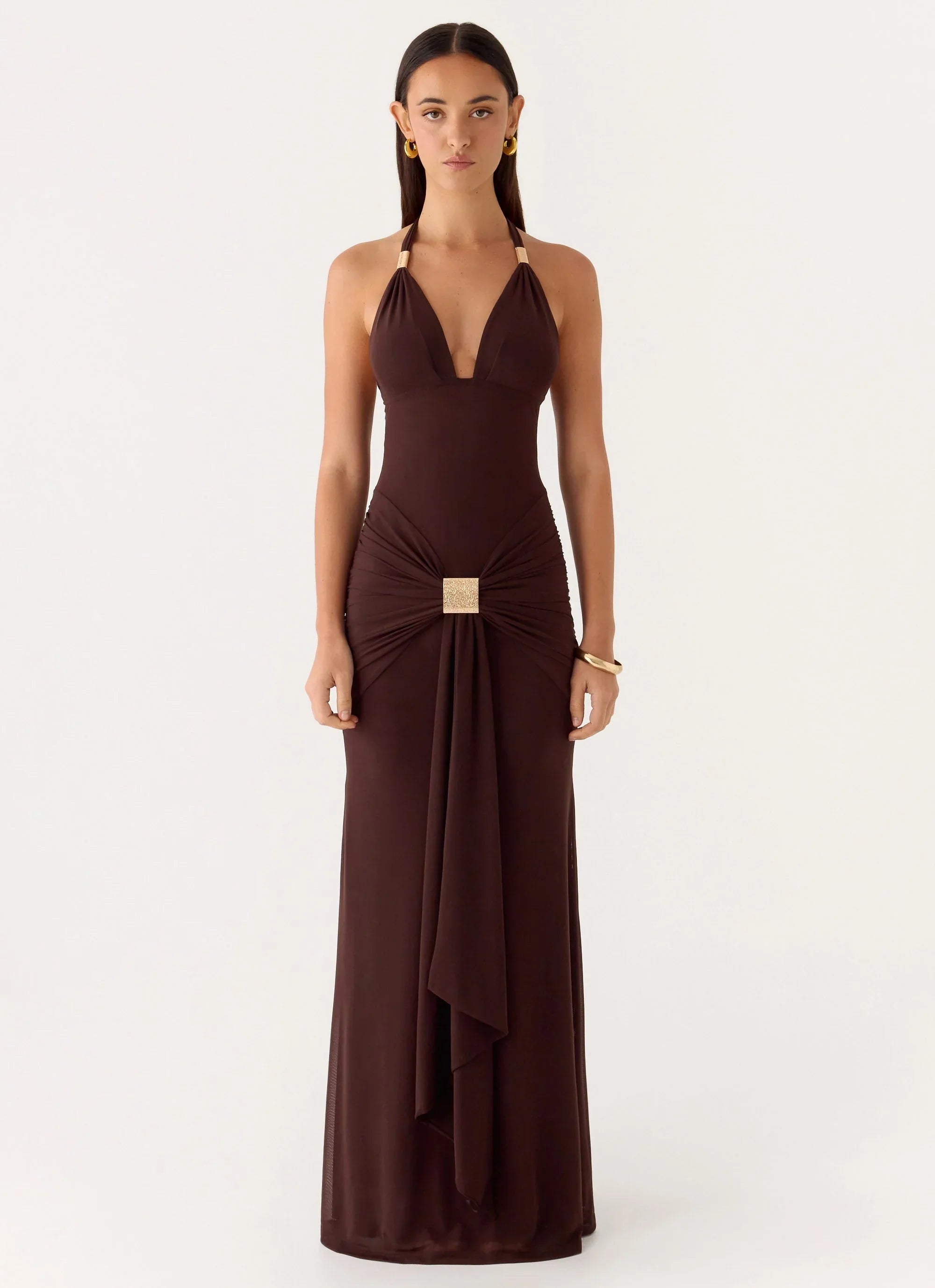 Miyah Hardware Maxi Dress Chocolate