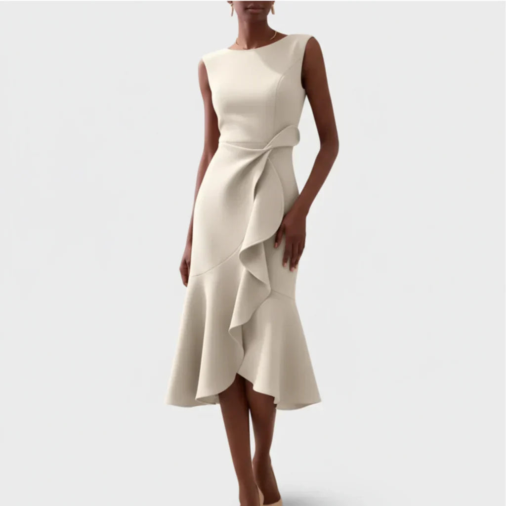 Iris Ruffle Midi Dress